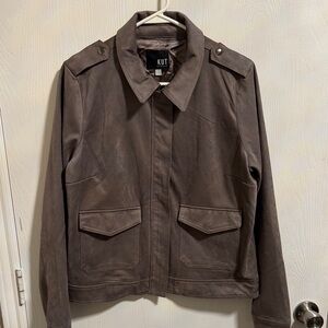 NWOT Kut from the Cloth Alena Faux Suede Full Zip Lined Soft Lightweight XL